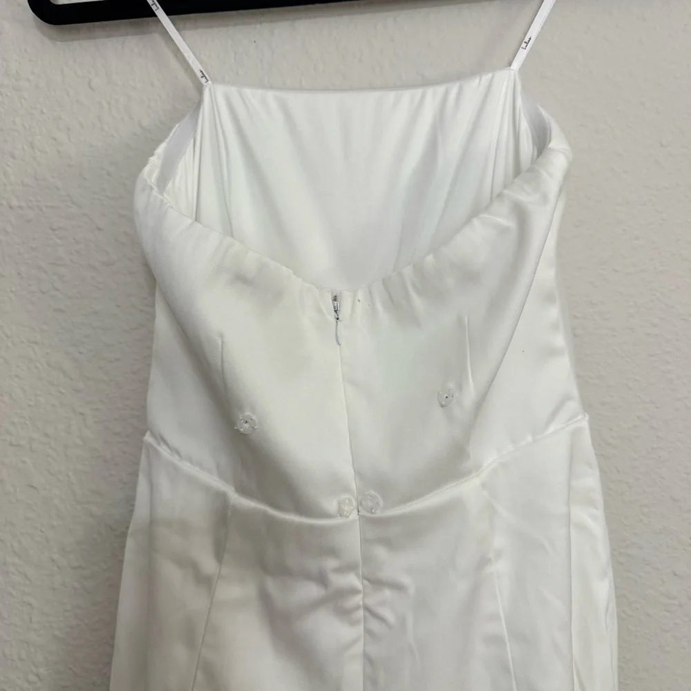 Lulus Beloved Bliss Ivory Strapless Slim Leg Bow Jumpsuit-Size XS NWOT - Picture 10 of 14